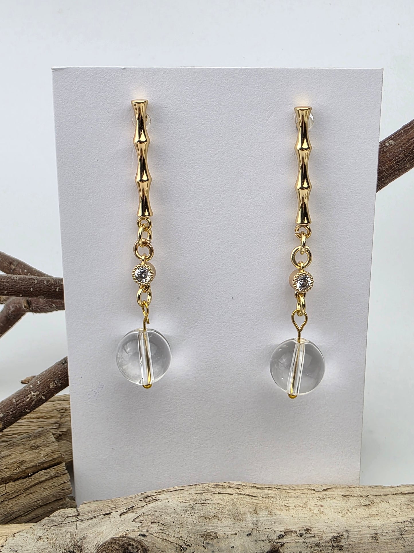 Clear Quartz Zirconia Dangles