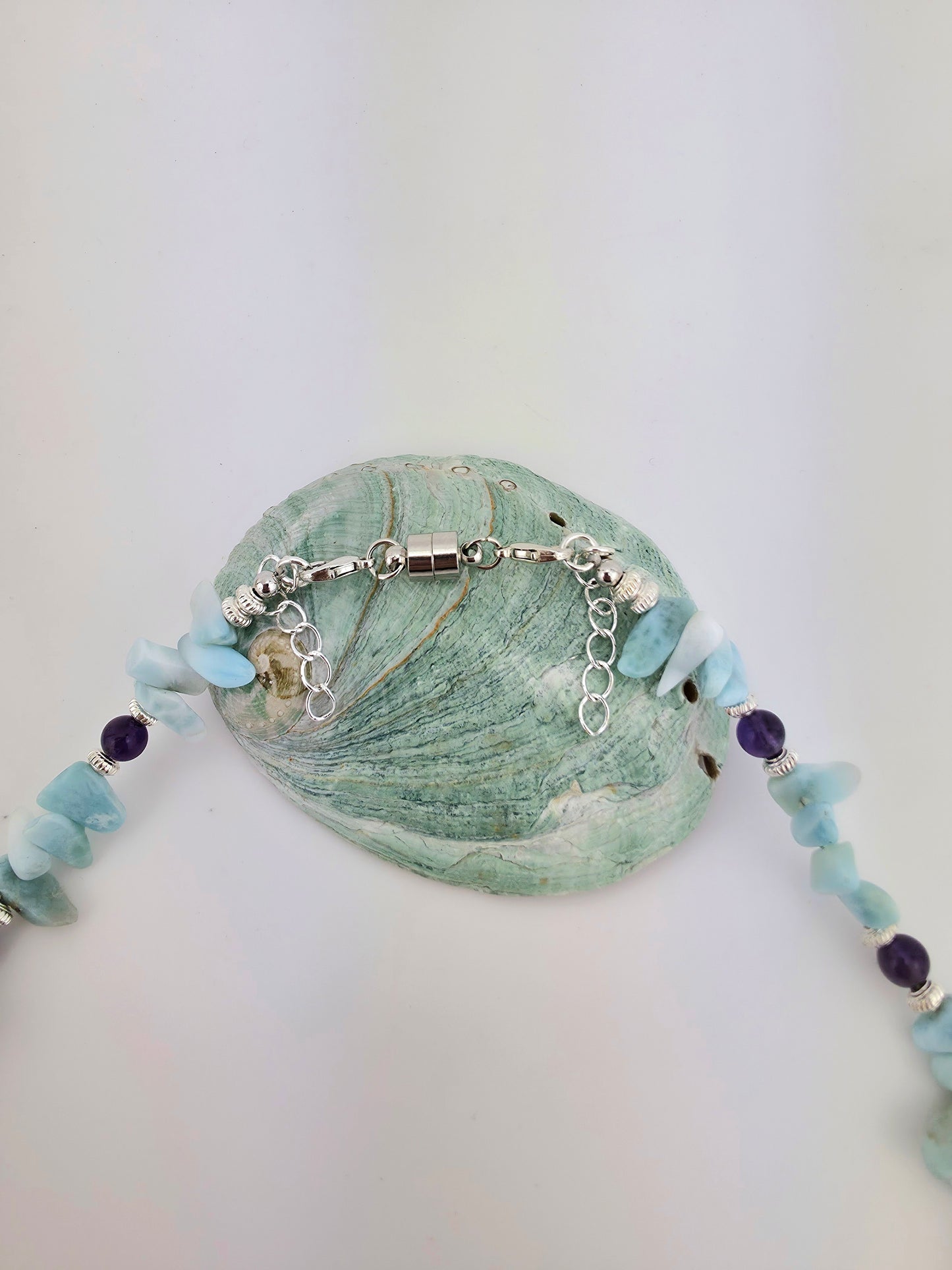 Striking Larimar/Amethyst/Tibetan Silver