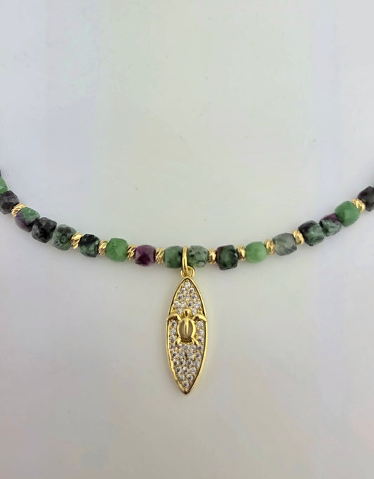 Ruby Zoisite/Sea Turtle Pendant