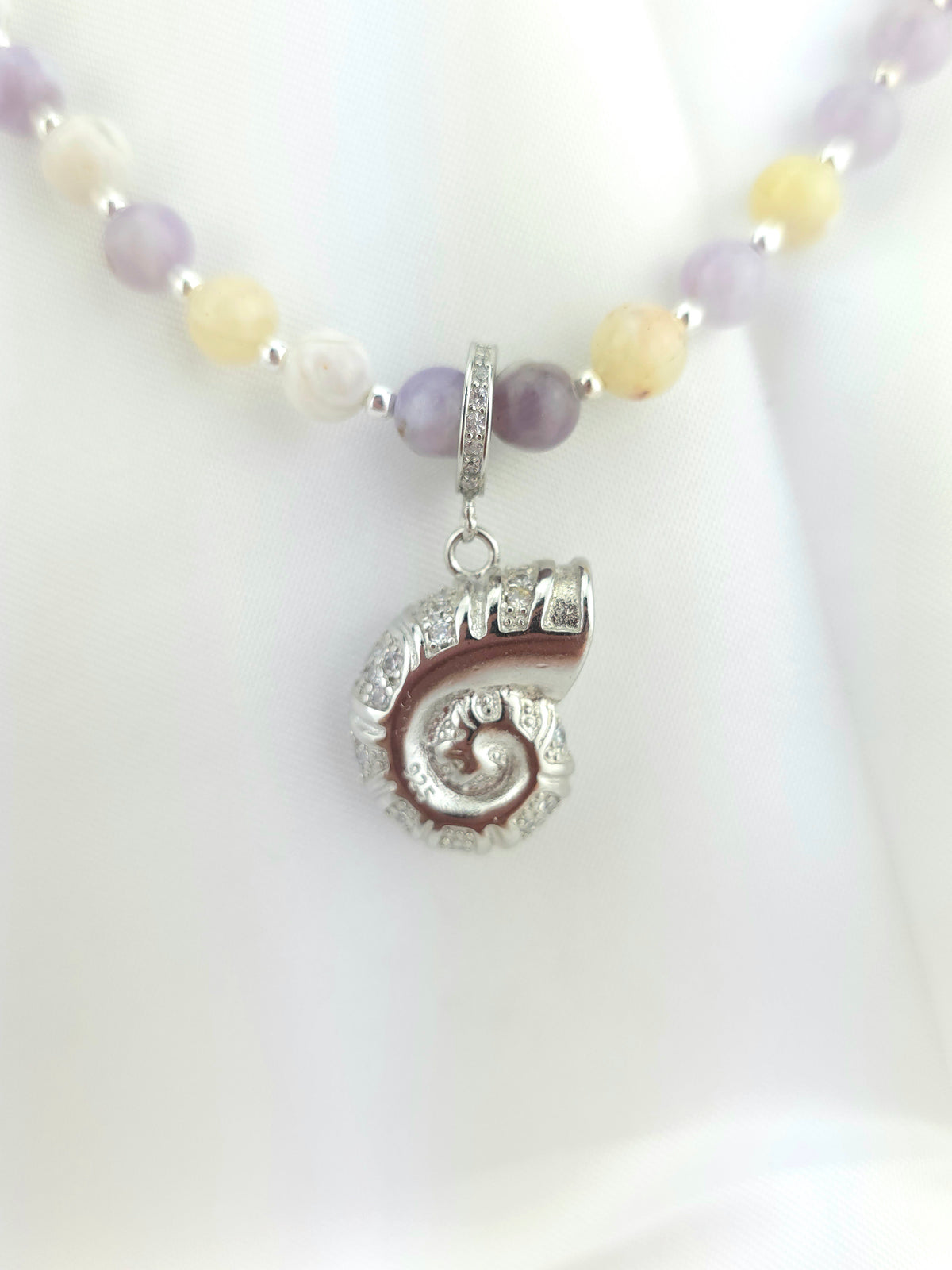 Australian purple opal/925 Sterling Silver shell pendant