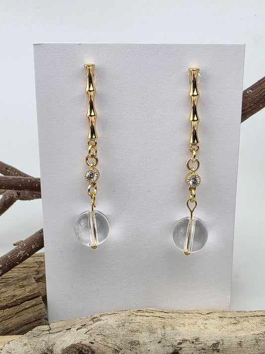 Clear Quartz Zirconia Dangles