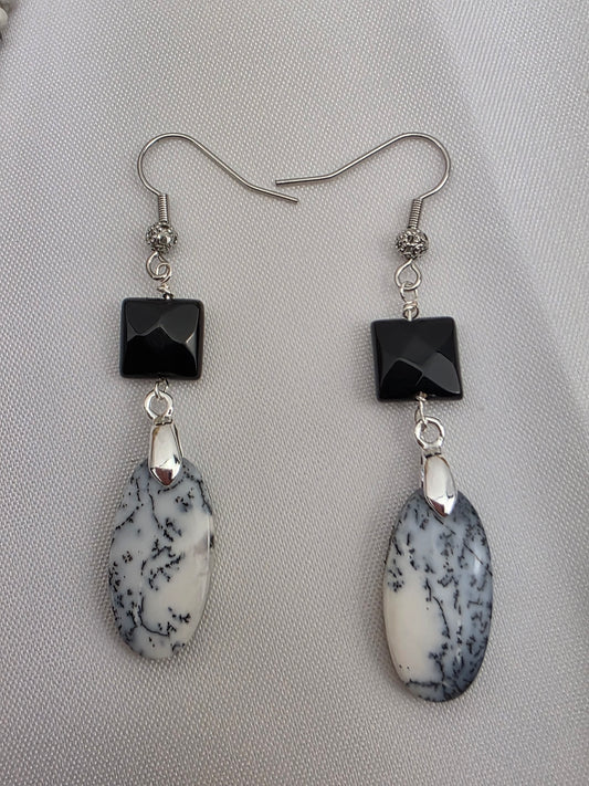 Dendrite Opal Set dangles and necklace