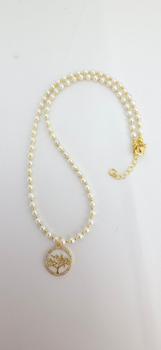 4xA pearl / zirconia treeoflife