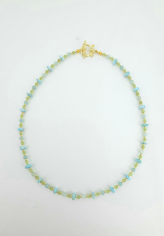 Larimar/peridot/aquamarine