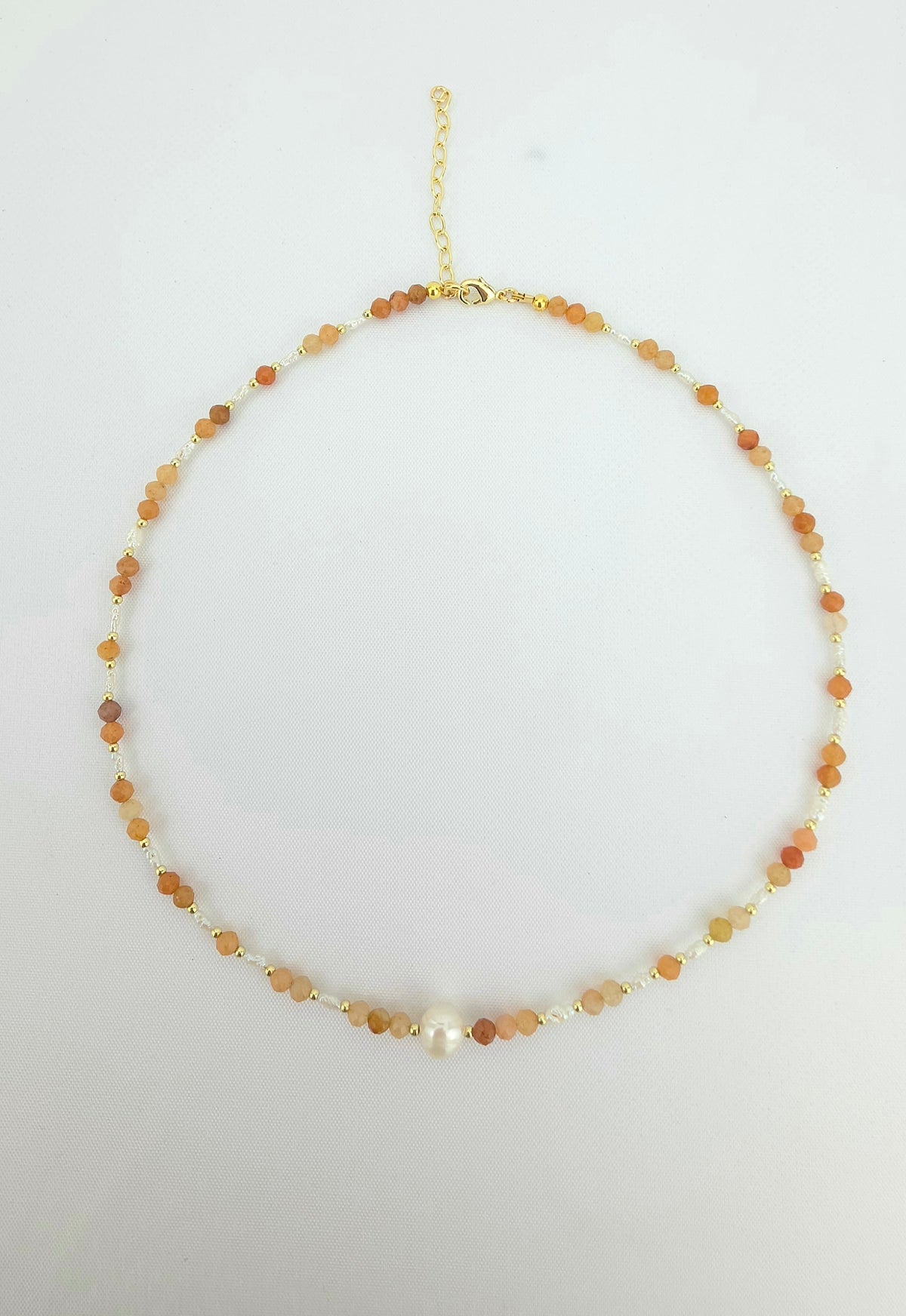 Red Aventurine/Japanese Vintage Pearls