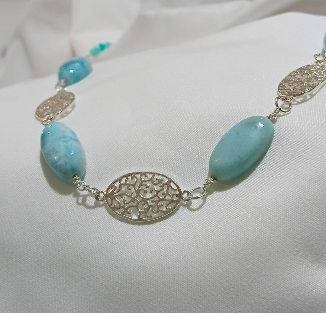 Dominican Larimar/925 Sterling Silver