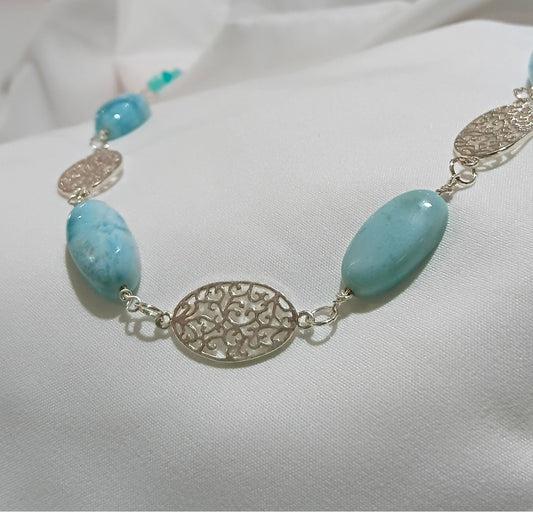 Dominican Larimar/925 Sterling Silver