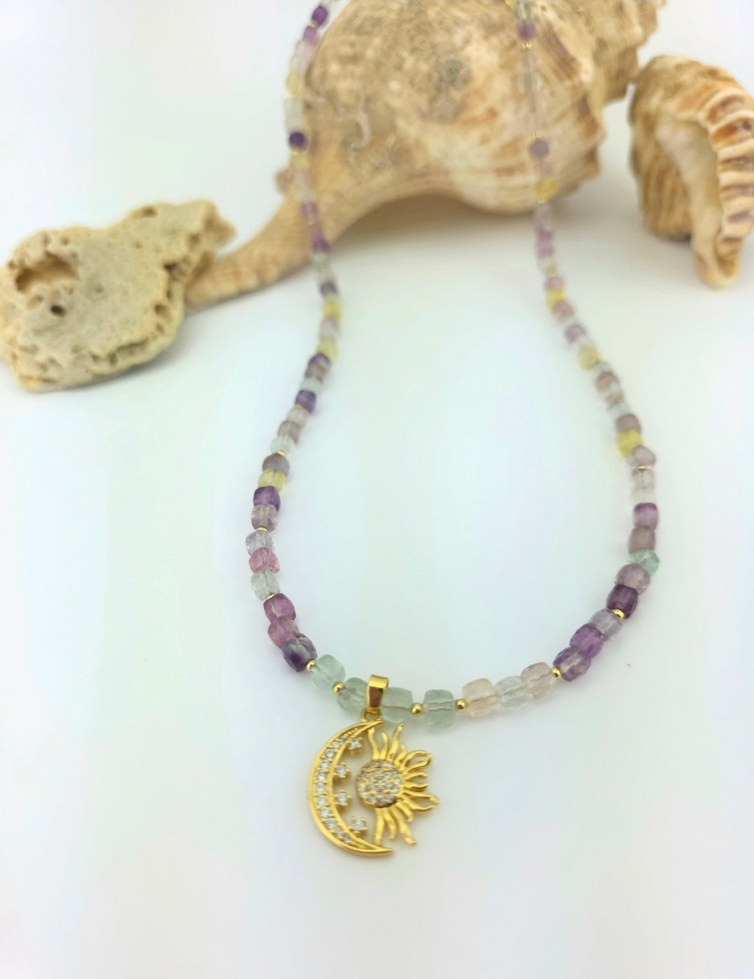 Fluorite/moon,sun.