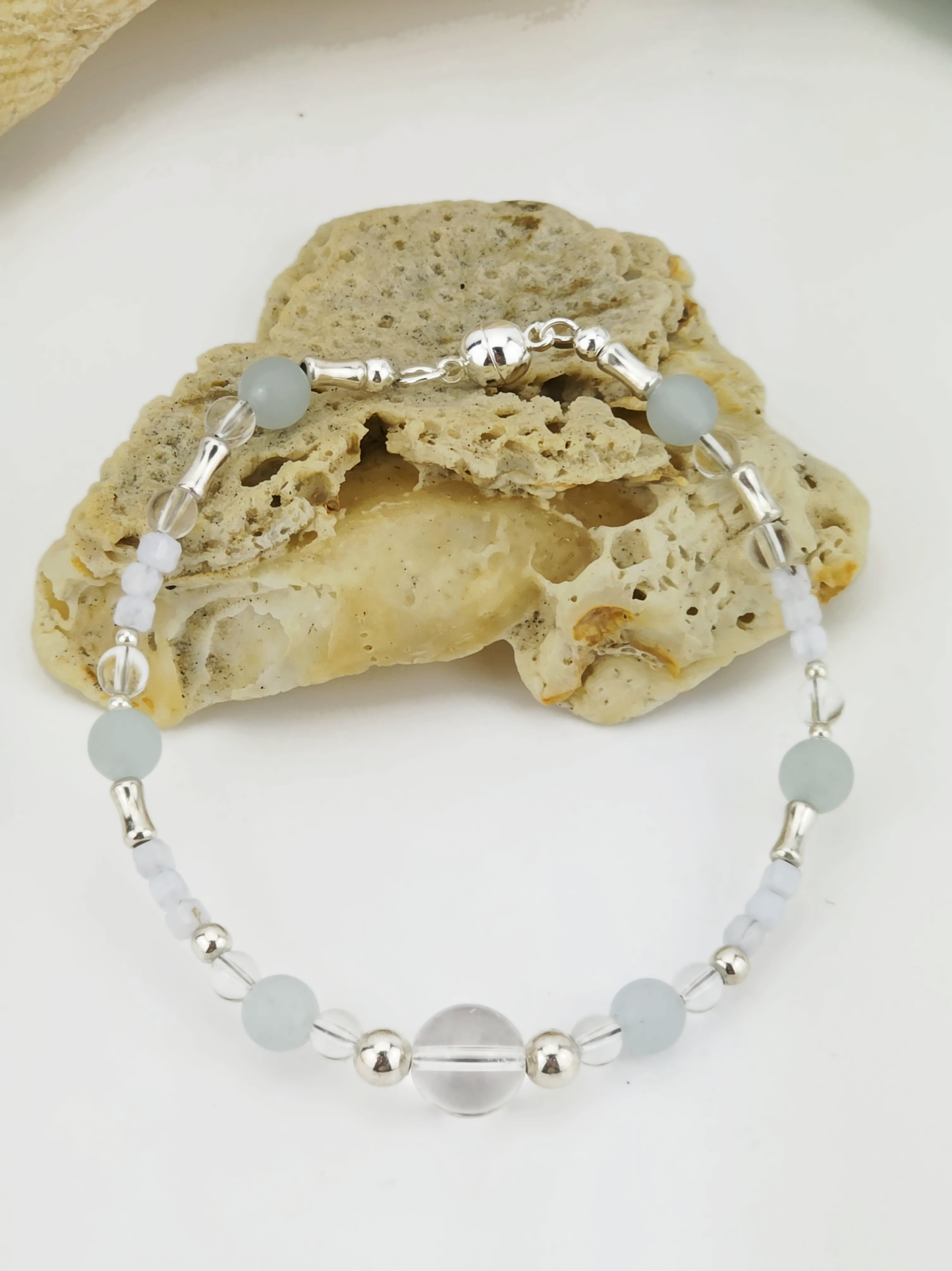 Aquamarine/clear quartz