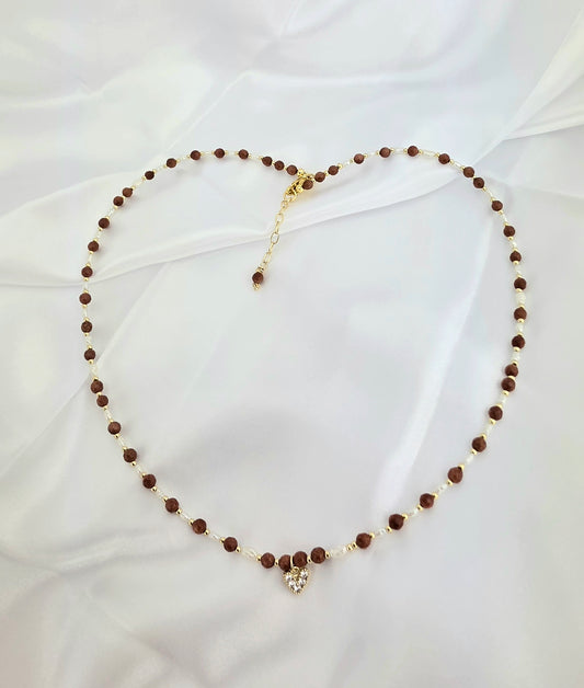 Gold Sandstone/ Japanese pearls