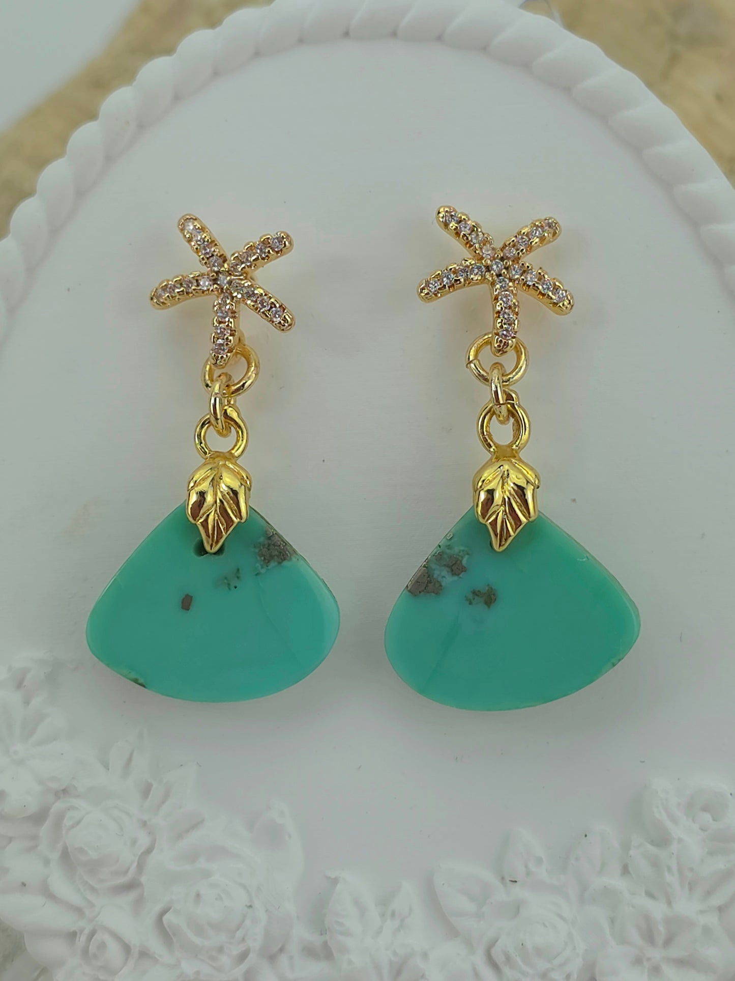 Arizona Turquoise/ zc starfish stud