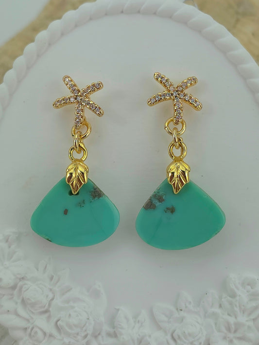 Arizona Turquoise/ zc starfish stud