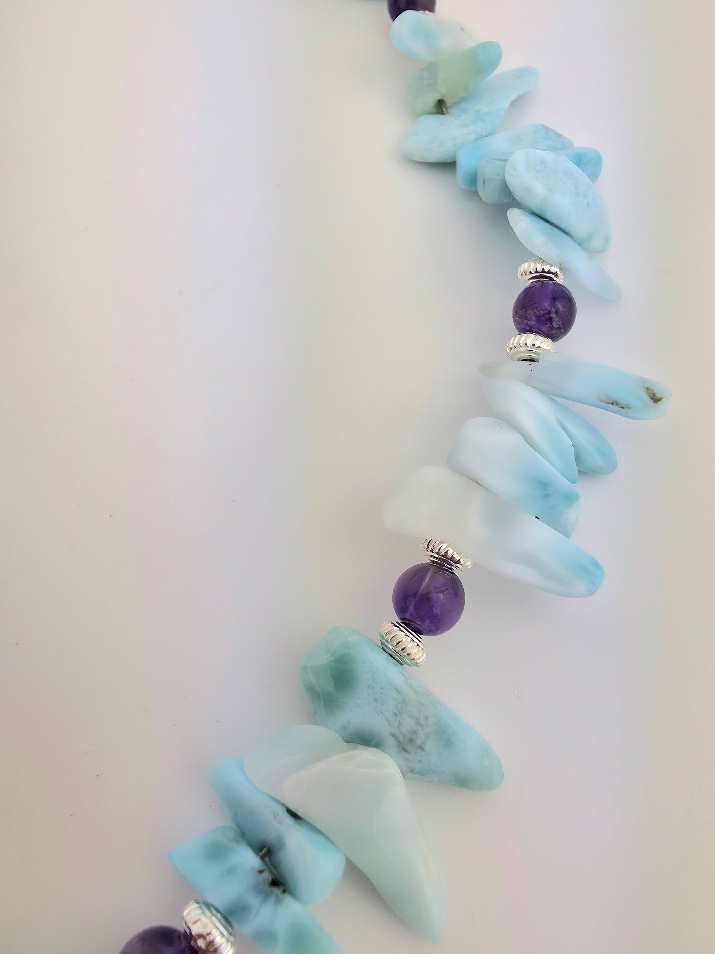 Striking Larimar/Amethyst/Tibetan Silver