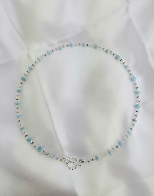 Dominican Larimar/ Sterling Silver/ Swarovski