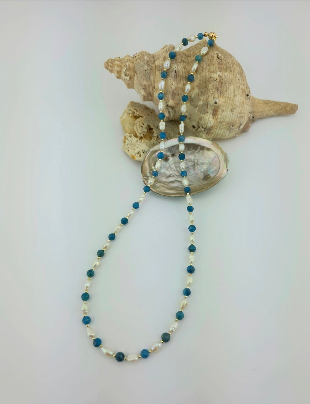 Faceted Apatite/Pearl
