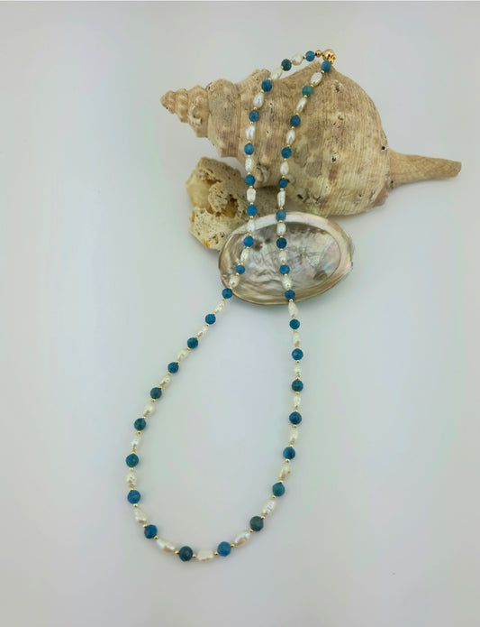 Faceted Apatite/Pearl