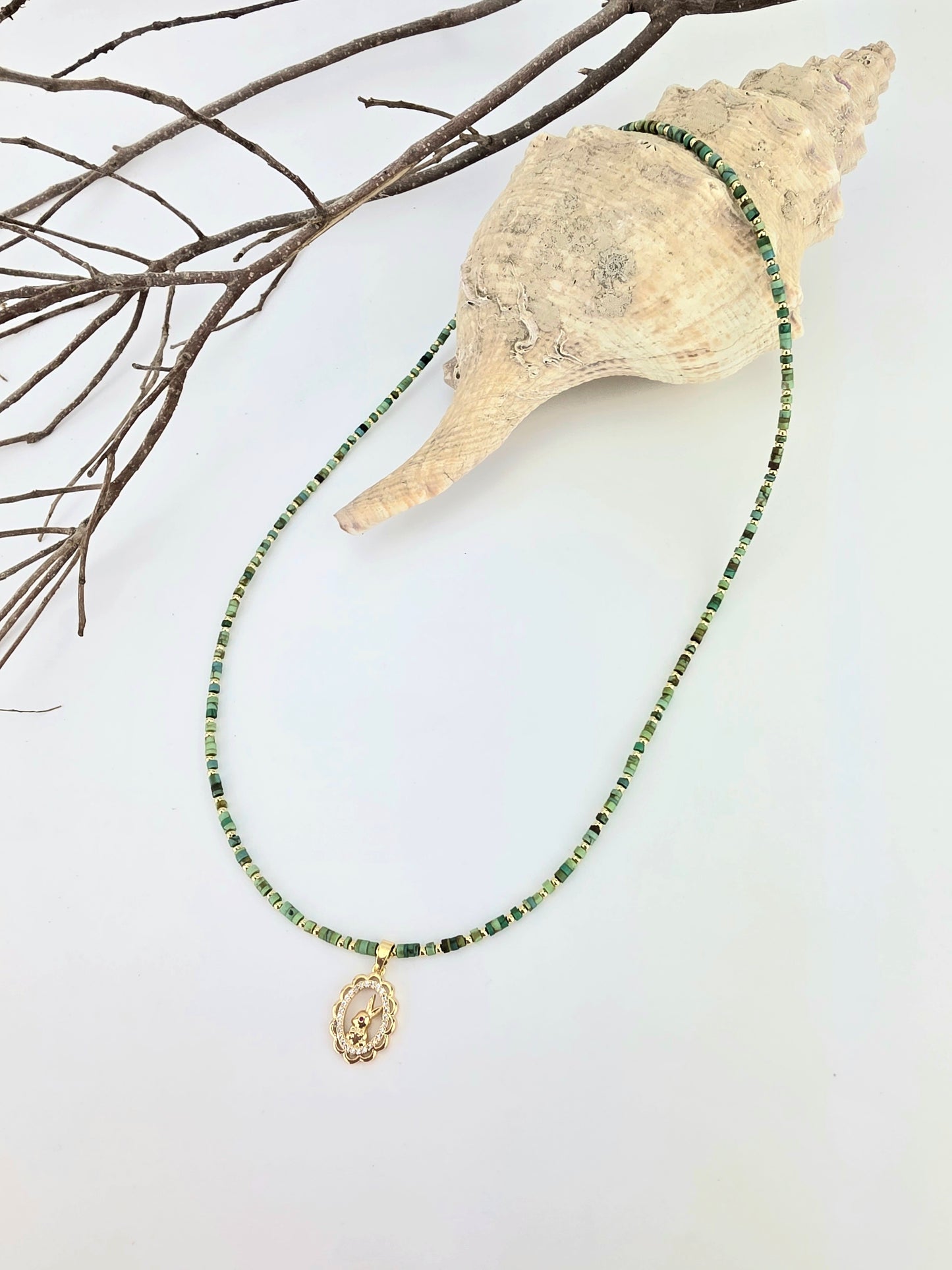 Afghan Lime Turquoise/Rabbit zc charm