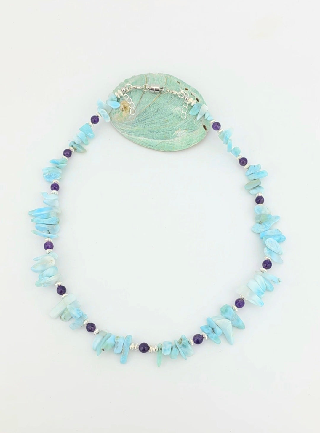 Striking Larimar/Amethyst/Tibetan Silver