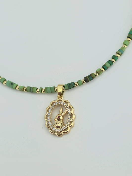 Afghan Lime Turquoise/Rabbit zc charm