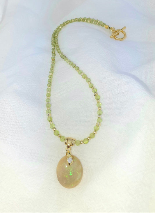 Australian fire opal/Peridot