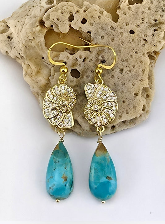 Arizona Turquoise/cz shell