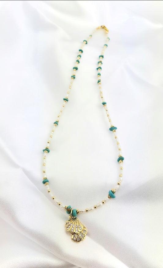 Vintage Japanese pearls/Ethiopian turquoise