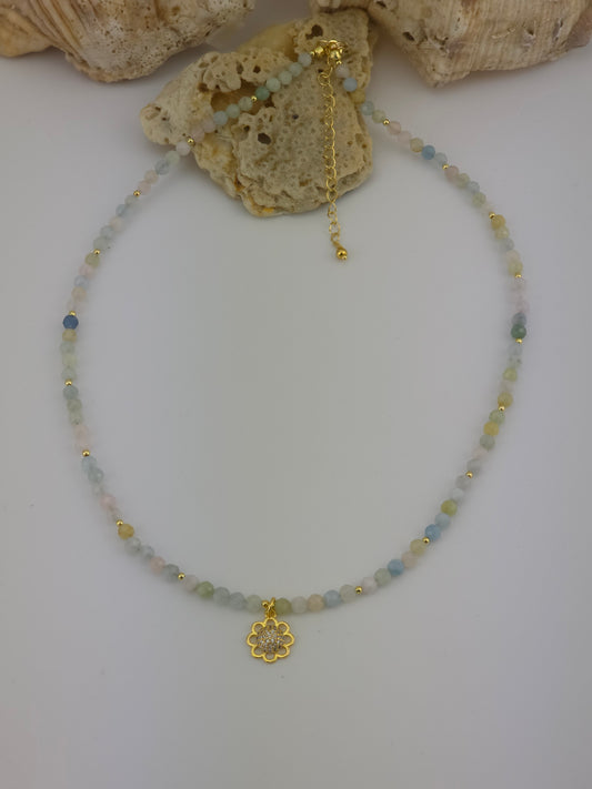 Morganite Flower Pendant