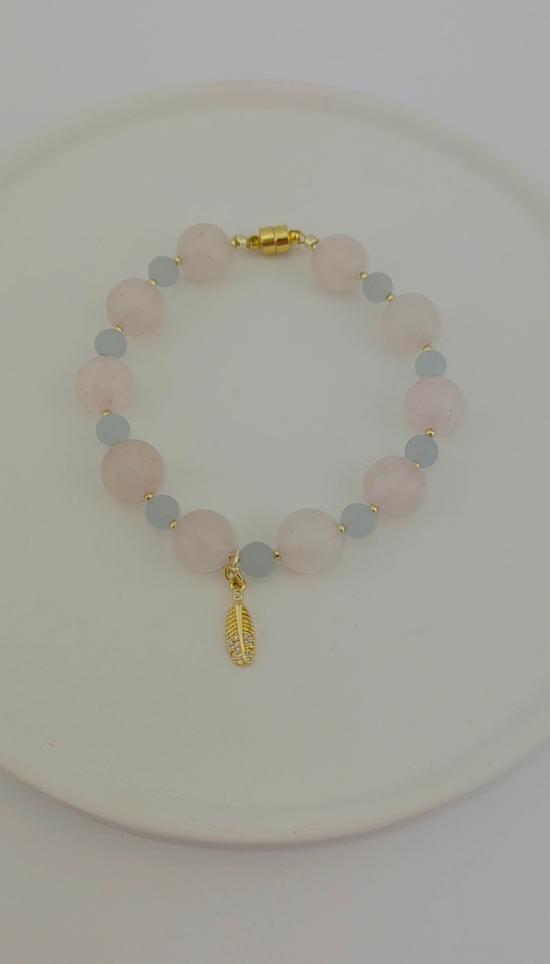Rose quartz/aquamarine